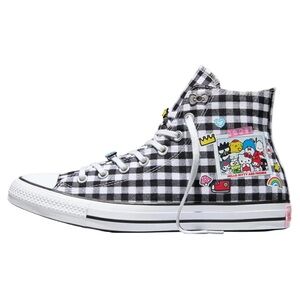 🐈🖤 CONVERSE CHUCK TAYLOR ALL STAR HI X HELLO KITTY BLACK FLANNEL 🐈🖤